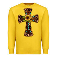 Lemon leopard gemstone sunflower cross Premium Sweatshirt - JahusDesignShop