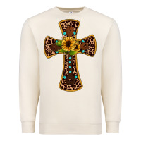 Sandshell leopard gemstone sunflower cross Premium Sweatshirt - JahusDesignShop