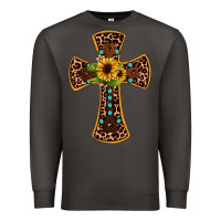 Smoke leopard gemstone sunflower cross Premium Sweatshirt - JahusDesignShop