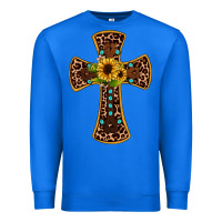 True Royal leopard gemstone sunflower cross Premium Sweatshirt - JahusDesignShop