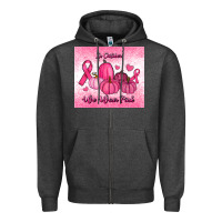 Charcoal Heather in october we wear pink pumpkin Zipper Hoodie - RanaPortraitStore