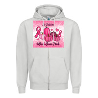 Dove Grey in october we wear pink pumpkin Zipper Hoodie - RanaPortraitStore