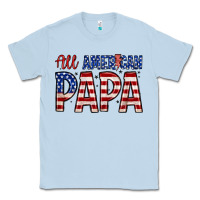 Dusty Blue all American papa Classic Tee - Zillion Design Studio