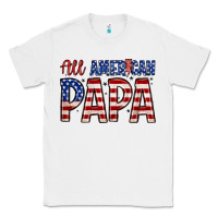 White all American papa Classic Tee - Zillion Design Studio