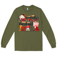 Army Green somebody's loud mouth baseball mama Long Sleeve Tee - Zillion Design Studio