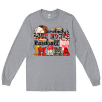 Heather Grey somebody's loud mouth baseball mama Long Sleeve Tee - Zillion Design Studio