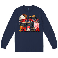 Navy somebody's loud mouth baseball mama Long Sleeve Tee - Zillion Design Studio