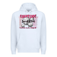 White volleyball mom Premium Hoodie - MaliasSmallBusiness
