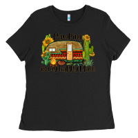 Black camping is my happy place caravan Ladies Tee - BarkalooDesign