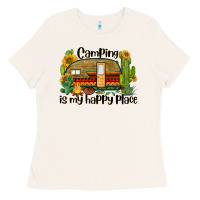 Bone camping is my happy place caravan Ladies Tee - BarkalooDesign