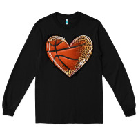 Black basketball heart Long Sleeve Tee - texasbilliewilder