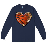 Navy basketball heart Long Sleeve Tee - texasbilliewilder