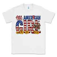 White all american girl Classic Tee - Zillion Design Studio