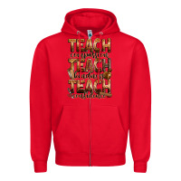 Red teach compassion teach kindness teach confidence Zipper Hoodie - Zillion Design Studio