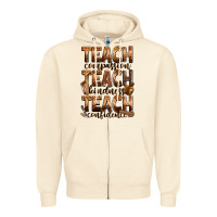 Teach Compassion Teach Kindness Teach Confidence Zipper Hoodie | Teevron