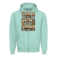 Seafoam teach compassion teach kindness teach confidence Zipper Hoodie - Zillion Design Studio