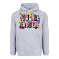 Heather Grey you are enough Heavyweight Hoodie - JahusDesignShop