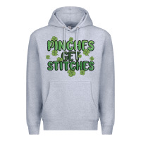 Heather Grey pinches get stitches Premium Hoodie - MaliasSmallBusiness