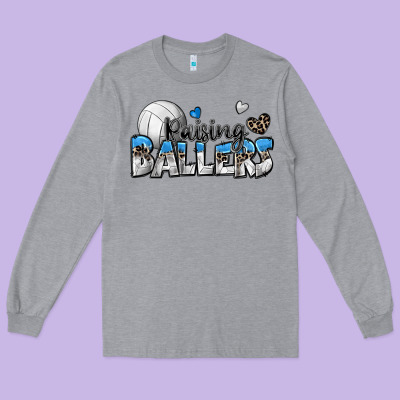 Raising Ballers Volleyball Long Sleeve Tee Designed By Zillion Design Studio
