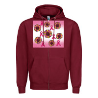 Burgundy breast cancer awareness sunflower Zipper Hoodie - RanaPortraitStore