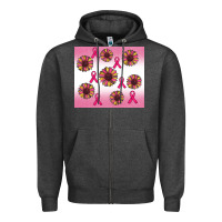 Charcoal Heather breast cancer awareness sunflower Zipper Hoodie - RanaPortraitStore