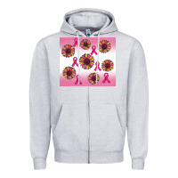 Heather Grey breast cancer awareness sunflower Zipper Hoodie - RanaPortraitStore
