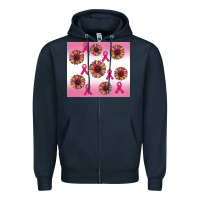 Navy breast cancer awareness sunflower Zipper Hoodie - RanaPortraitStore