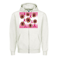 Oatmeal Heather breast cancer awareness sunflower Zipper Hoodie - RanaPortraitStore