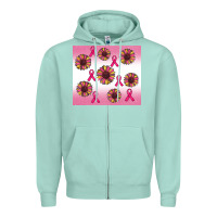 Seafoam breast cancer awareness sunflower Zipper Hoodie - RanaPortraitStore