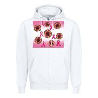 White breast cancer awareness sunflower Zipper Hoodie - RanaPortraitStore