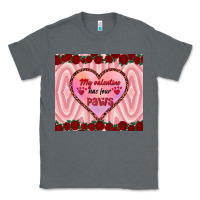 Charcoal Heather my valentine has four paws Classic Tee - RanaPortraitStore