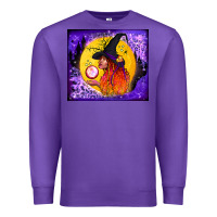 Purple witch with crystal ball tumbler Premium Sweatshirt - BundleAndBundleShop