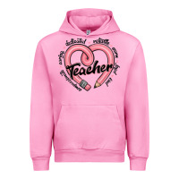 Fuchsia Pink valentine's day pencil heart teacher quotes Urban Hoodie - MaliasSmallBusiness