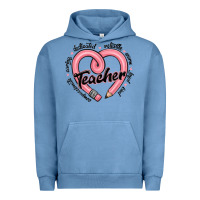 Pigment Pebble Blue valentine's day pencil heart teacher quotes Urban Hoodie - MaliasSmallBusiness