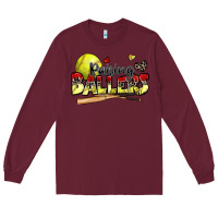 Burgundy raising ballers softball Long Sleeve Tee - Zillion Design Studio
