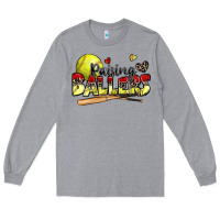 Heather Grey raising ballers softball Long Sleeve Tee - Zillion Design Studio