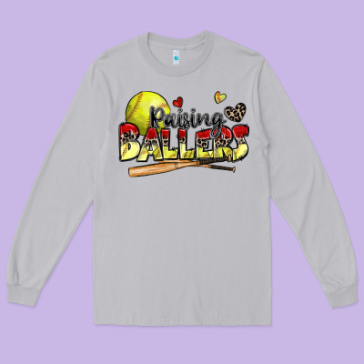 Raising Ballers Softball Long Sleeve Tee Designed By Zillion Design Studio