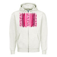 Oatmeal Heather breast aweraness brushstrokes Zipper Hoodie - RanaPortraitStore