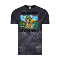 Cloud Black if i've gone missin' i've gone fishin' Vintage Tee - BarkalooDesign