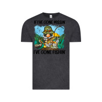 Vintage Black if i've gone missin' i've gone fishin' Vintage Tee - BarkalooDesign