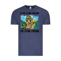 Vintage Denim if i've gone missin' i've gone fishin' Vintage Tee - BarkalooDesign