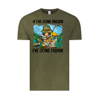 Vintage Olive if i've gone missin' i've gone fishin' Vintage Tee - BarkalooDesign