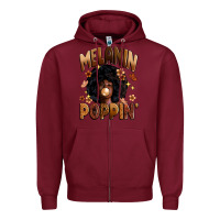 Burgundy melanin poppin Zipper Hoodie - Zillion Design Studio