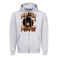 Heather Grey melanin poppin Zipper Hoodie - Zillion Design Studio