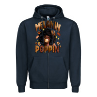 Navy melanin poppin Zipper Hoodie - Zillion Design Studio