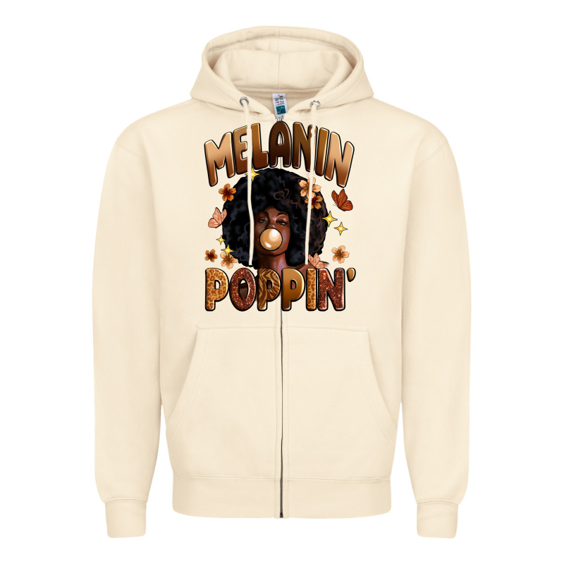 Melanin Poppin Zipper Hoodie by Zillion Design Studio | Teevron