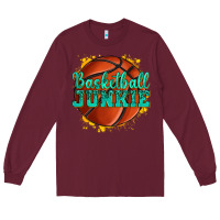 Burgundy basketball junkie Long Sleeve Tee - texasbilliewilder