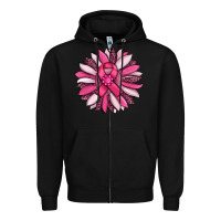 Black breast awareness cancer pink sunflower Zipper Hoodie - RanaPortraitStore