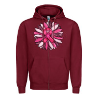 Breast Awareness Cancer Pink Sunflower Zipper Hoodie | Teevron