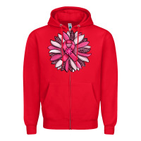 Red breast awareness cancer pink sunflower Zipper Hoodie - RanaPortraitStore